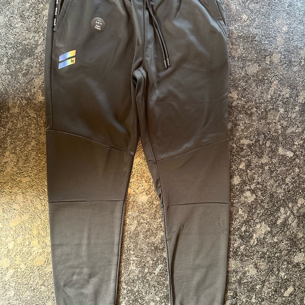 NWT Hurley Black Joggers with Tapered Leg and Relaxed Fit